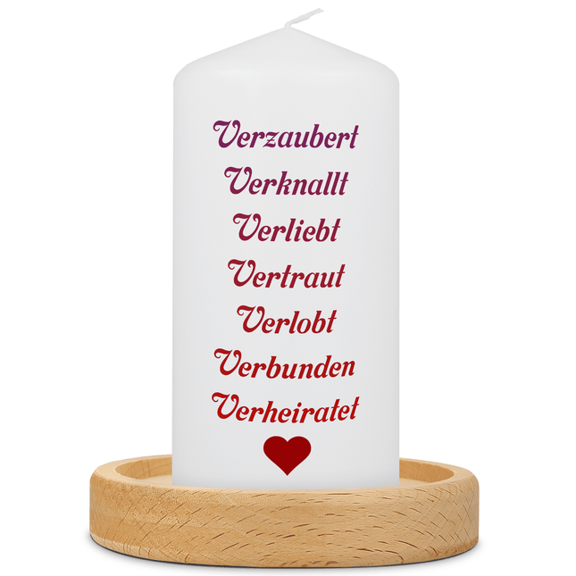 SEO. Kleine Kerze "Verzaubert Verknallt Verliebt" - Nein danke! Linkreich