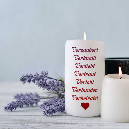 SEO. Kleine Kerze "Verzaubert Verknallt Verliebt" - Nein danke! Linkreich
