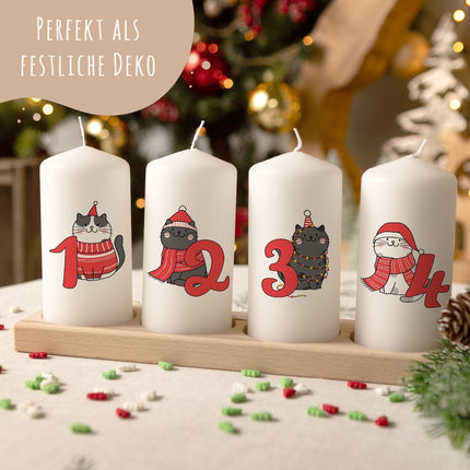 SEO. Kleine Kerzen "Advent Katzen" - Adventskerzen im 4er Set - Linkreich