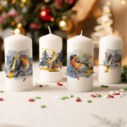 SEO. Kleine Kerzen "Advent Tiere" - Adventskerzen im 4er Set - Linkreich