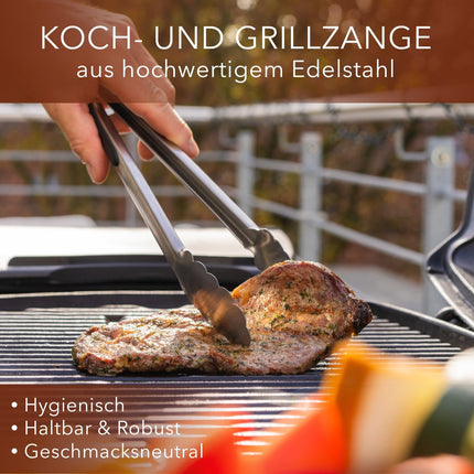 Koch - und Grillzange aus Edelstahl - 2er Set Schwarz (Kochzangen) kaufen bei Linkreich – Jetzt entdecken!
