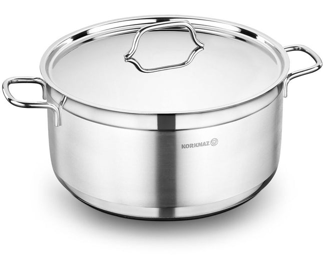 Kochtopf Edelstahl Korkmaz ALFA 20 Cm Induktion Edelstahl Poliert