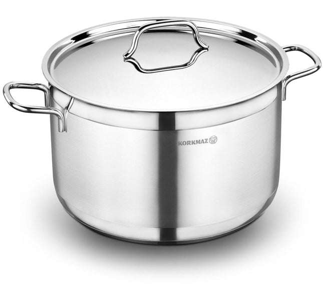 Kochtopf Edelstahl Korkmaz ALFA 26 Cm Induktion Edelstahl Poliert