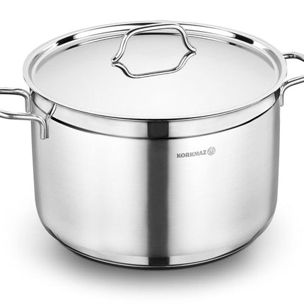 Kochtopf Edelstahl Korkmaz ALFA 26 Cm Induktion Edelstahl Poliert