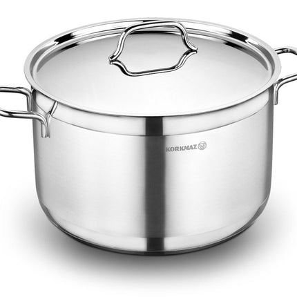 Kochtopf Edelstahl Korkmaz ALFA 26 Cm Induktion Edelstahl Poliert