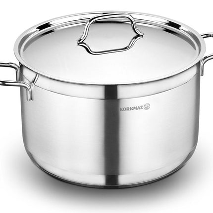 Kochtopf Edelstahl Korkmaz ALFA 28 Cm Induktion Edelstahl Poliert