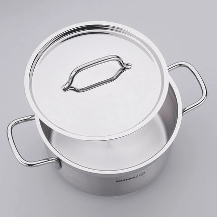 Kochtopf Edelstahl Korkmaz ALFA 28 Cm Induktion Edelstahl Poliert