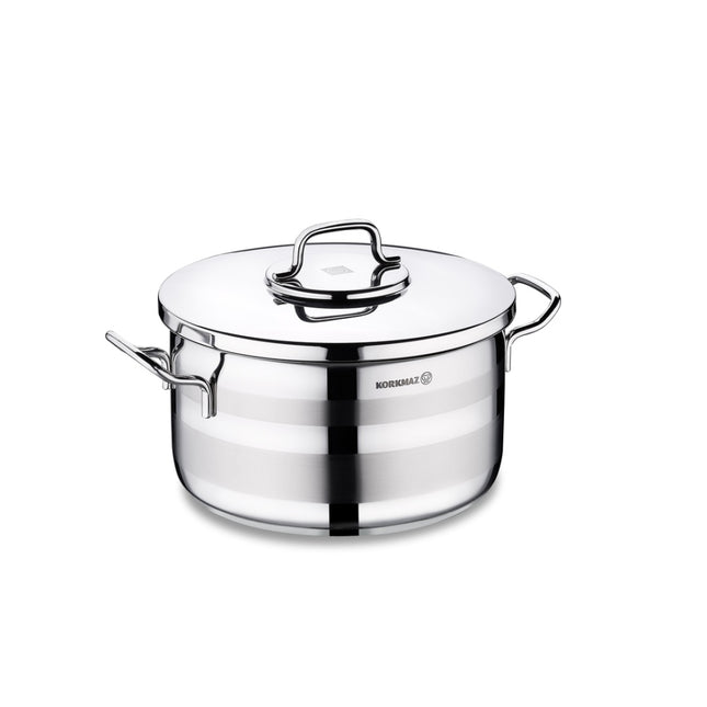 Kochtopf Edelstahl Korkmaz Astra 26 Cm Induktion Poliertes Edelstahl