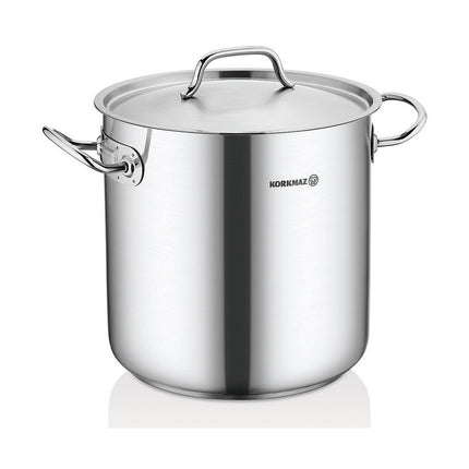 Korkmaz Proline Gastro Kochtopf extra tief 24 x 24 cm, 10,5 l – Edelstahl 18/10, Induktion