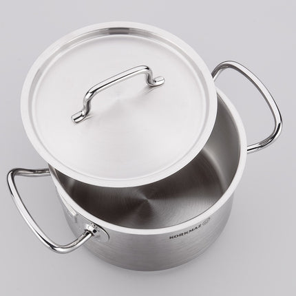 Korkmaz Proline Gastro Kochtopf extra tief 24 x 24 cm, 10,5 l – Edelstahl 18/10, Induktion