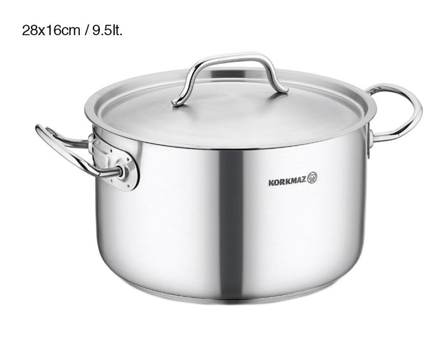 Kochtopf Edelstahl Korkmaz Gastro 28 Cm Induktion Poliertes Edelstahl