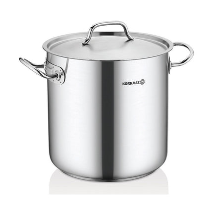 Korkmaz Proline Gastro Kochtopf extra tief 28 x 28 cm, 16,5 l – Edelstahl 18/10, Induktion