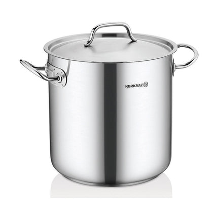 Korkmaz Proline Gastro Kochtopf extra tief 32 x 32 cm, 26 l – Edelstahl 18/10, Induktion