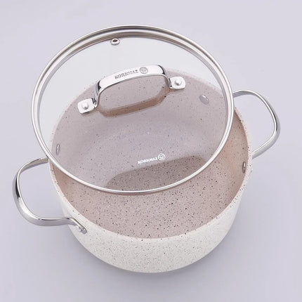 Korkmaz Granita flacher Kochtopf 28 cm 4 l – Kısa Tencere, Antihaftbeschichtung, Induktion