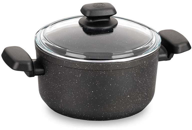 Kochtopf Edelstahl Korkmaz Ornella 20 Cm Antihaftbeschichtung Induktion Schwarz
