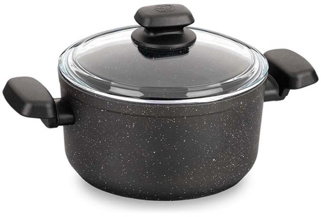 Kochtopf Edelstahl Korkmaz Ornella 28 Cm Antihaftbeschichtung Induktion Schwarz