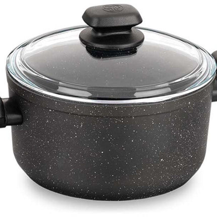 Kochtopf Edelstahl Korkmaz Ornella 28 Cm Antihaftbeschichtung Induktion Schwarz