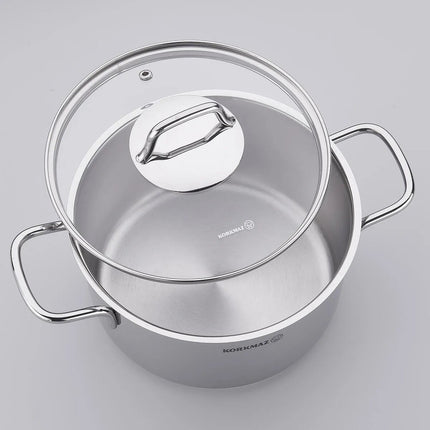 Korkmaz Perla Casserole A1571 – 26x13 cm, Edelstahl mit Deckel