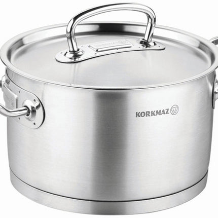 Kochtopf Edelstahl Korkmaz Pro Line 20 Cm Induktion Matt Edelstahl