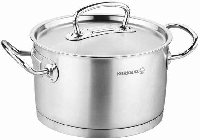 Kochtopf Edelstahl Korkmaz Pro Line 20 Cm Induktion Matt Edelstahl