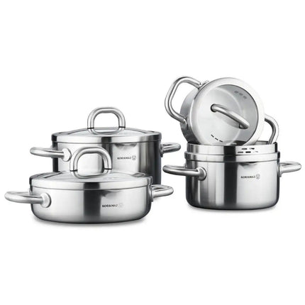 Korkmaz Alba Kochgeschirr - Set 8 - teilig – Edelstahl, induktionsgeeignet (Topfset) kaufen bei Linkreich – Jetzt entdecken!