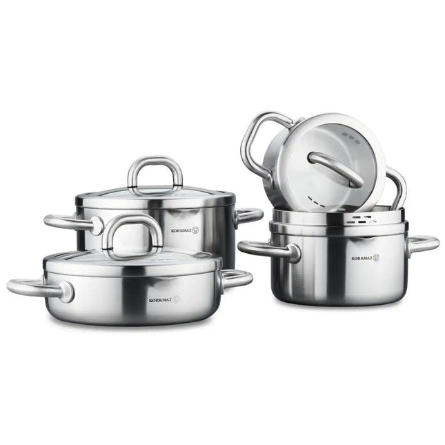 Korkmaz Alba Kochgeschirr - Set 8 - teilig – Edelstahl, induktionsgeeignet (Topfset) kaufen bei Linkreich – Jetzt entdecken!