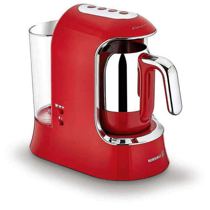 Korkmaz Aqua Kaffeemaschine, 700W, Edelstahlkessel, Automatik-Abschaltung, LED-Anzeige, Rot