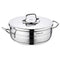 Korkmaz Astra2 Low Casserole 24x8 cm – Edelstahl, flacher Schmortopf mit Deckel - Linkreich