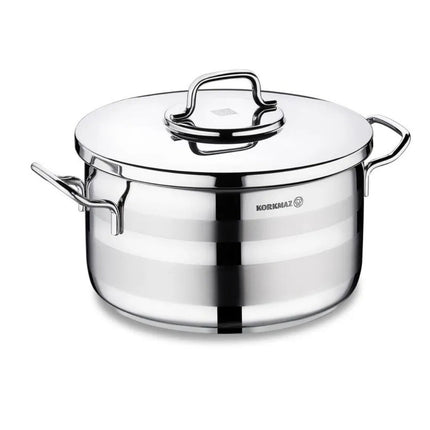 Korkmaz Astra2 Low Casserole 30x11 cm – Edelstahl, inkl. Deckel, induktionsgeeignet (Edelstahltop) kaufen bei Linkreich – Jetzt entdecken!