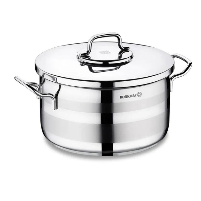 Korkmaz Astra2 Low Casserole 30x11 cm – Edelstahl, inkl. Deckel, induktionsgeeignet (Edelstahltop) kaufen bei Linkreich – Jetzt entdecken!