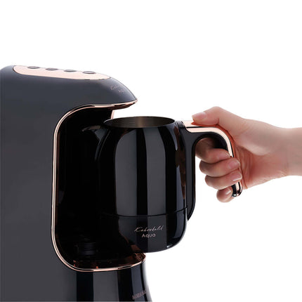 Korkmaz Deluxe Kaffeemaschine im Kupfer-Design – 4 Tassen, 1,2L Wassertank, 700W Leistung – jetzt bei Linkreich kaufen