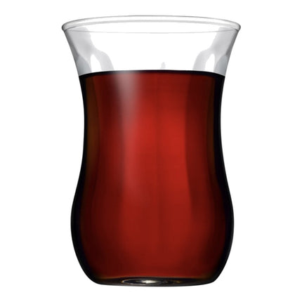 Korkmaz Demmatik Smart Teekocher-Set 1,7 L mit Glaskanne 1,2 L & Paşabahçe Üsküdar Teegläser 6er, Schwarz