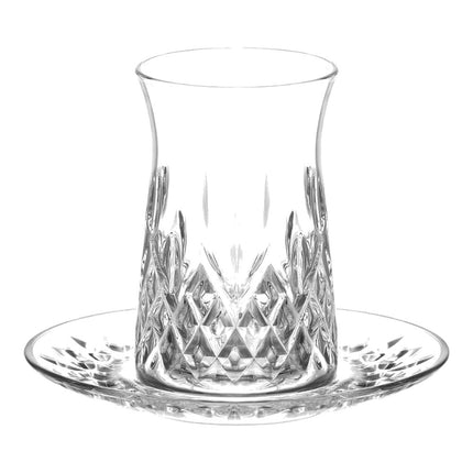 Korkmaz Demmatik Smart Teekocher-Set 1,7 L mit Glaskanne 1,2 L & Lav Odin Teegläser 6er mit Untertellern, Schwarz