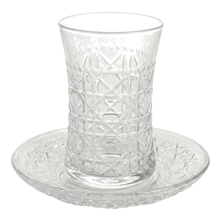 Korkmaz Demmatik Smart Teekocher-Set 1,7 L mit Glaskanne 1,2 L & Weissberg Home Klassik Kristall Teegläser 6er mit Unter