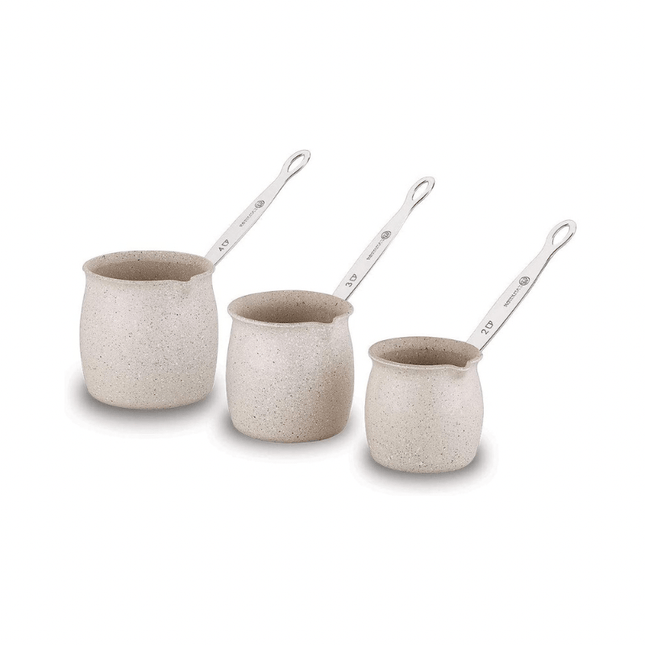 Korkmaz Granita Cezve Set – 3 - teilig, Antihaft - Beschichtung, umweltfreundlich (Mokkakanne) kaufen bei Linkreich – Jetzt entdecken!