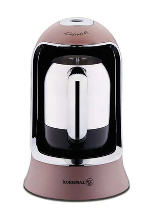 Korkmaz Kahvekolik Coffee Maker – 400W, Edelstahlkanne, Automatische Abschaltung, RosaGold - Linkreich