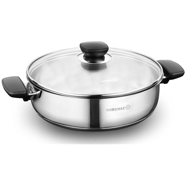 Korkmaz Kochtopf aus Edelstahl Tencere Kappa 5 l 28x9cm A16921