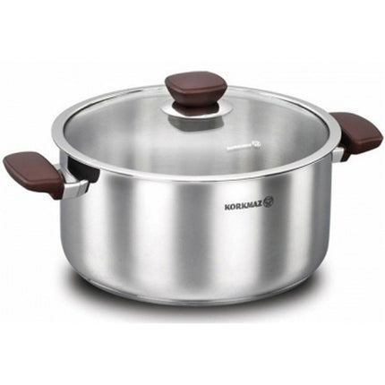 Korkmaz Kochtopf aus Edelstahl Tencere Kappa 8 l 28x14cm A16891