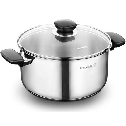 Korkmaz Kochtopf aus Edelstahl Tencere Kappa 8 l 28x14cm A16891