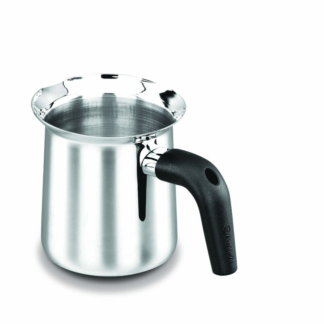 Korkmaz Orbit Milchtopf 1,0 l – Sütlük aus Edelstahl 18/10, schwarze Bakelitgriffe