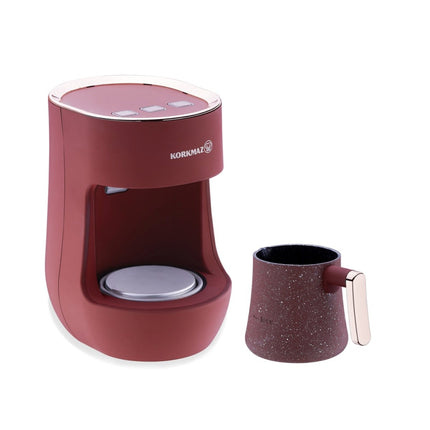 Korkmaz Türkische Kaffeemaschine Rosegold – 700W, 3 Tassen & Milchaufschäumer