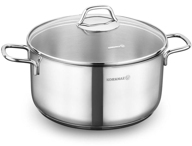 Korkmaz Perla Casserole A1571 – 26x13 cm, Edelstahl mit Deckel (Edelstahltopf) kaufen bei Linkreich – Jetzt entdecken!