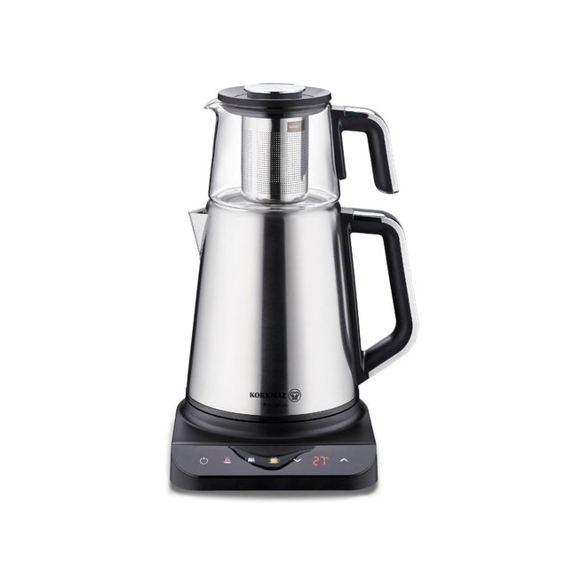 Korkmaz Prosense Teemaschine Hybrid – Edelstahl & Glas | 0,8 L / 1,7 L - Linkreich