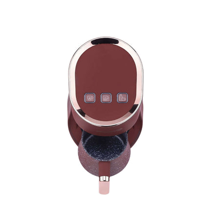 Seitliche Ansicht Korkmaz Kaffeemaschine, Rosegold/Kiremit, 700W, 3 Tassen, Automatische Abschaltung
