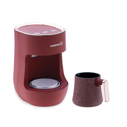 Detailansicht Korkmaz Türkische Kaffeemaschine, Rosegold/Kiremit, 700W, Milchaufschäumer