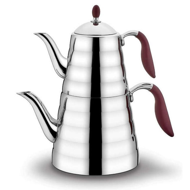 Korkmaz Viva Bordo Tee - Set – Edelstahl 18/10, 2 - teilig, induktionsgeeignet (Teekannen) kaufen bei Linkreich – Jetzt entdecken!