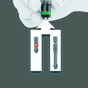 Kraftform Kompakt 60 – 17-teiliges Bits-Set mit Rapidaptor Handhalter - Linkreich