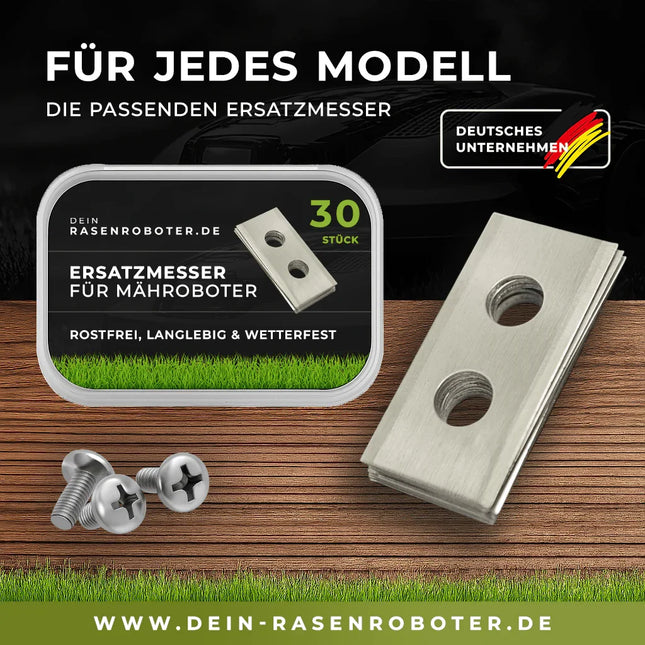 Kress alle Mission RTK Mähroboter 2-Loch Edelstahl Ersatzklingen – Ersatzmesser für Mähroboter (30 Stück)