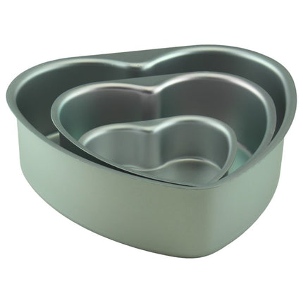 Kuchenform Set 3 Teilig Herzform aus Aluminium