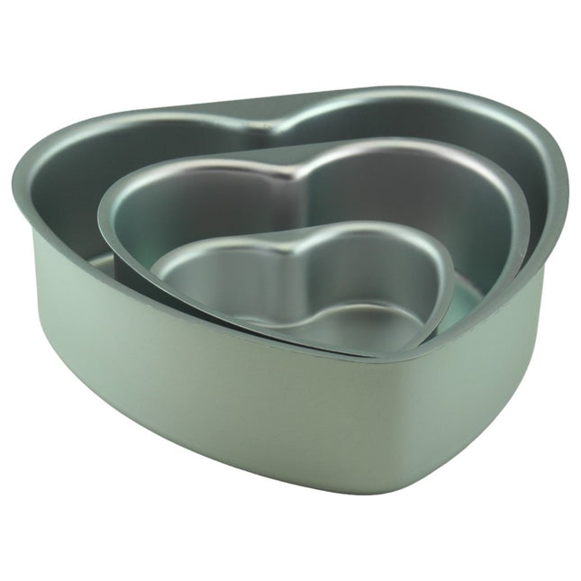 Kuchenform Set 3 Teilig Herzform aus Aluminium